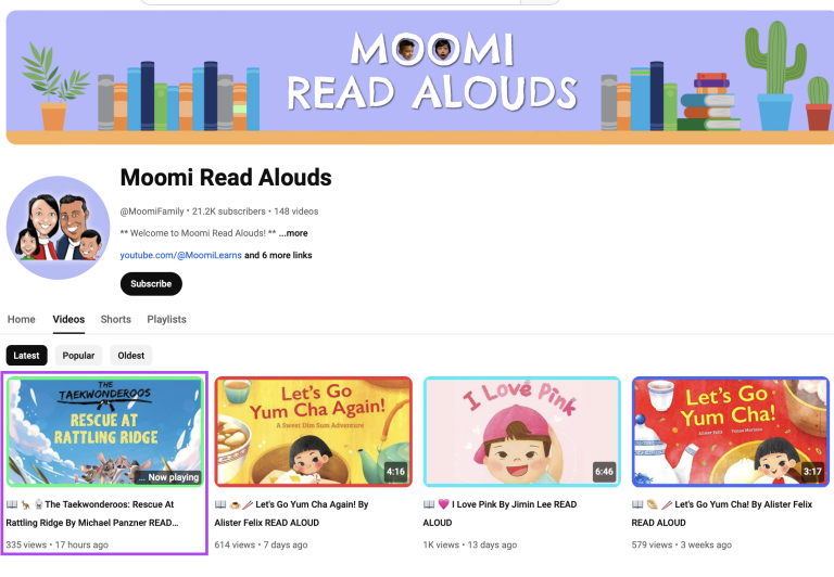 Moomi Read Alouds features The Taekwonderoos: Rescue at Rattling Ridge on their Youtube channel