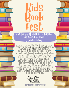 Taking part in the Largo Public Library’s inaugural Kids Book Fest event