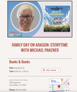 Excited to lead a storytime at Books & Books on September 14