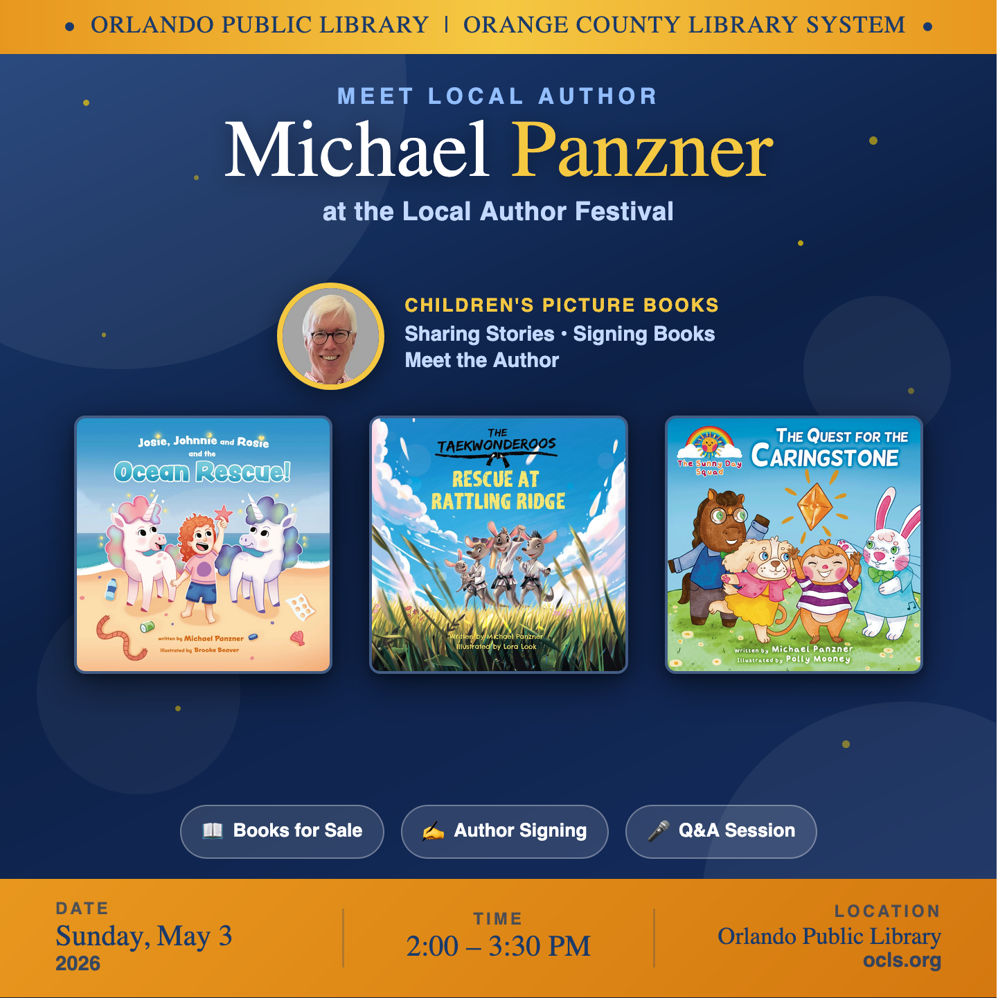 Michael Panzner: Orlando Public Library's Local Author Festival on Sunday, May 3